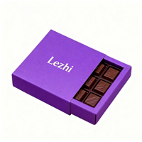 Barre de chocolat de luxe estampage à chaud feuille d'or boîte à tiroir boîtes d'emballage de chocolat
