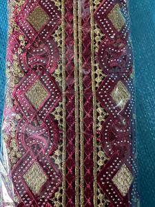 Bordado coche hueso encaje lentejuelas pestañas accesorios nupciales velo de boda muñeca decoración Material blanco - Product Image 5