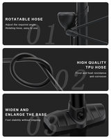 Pompe à pied haute pression RIDERACE 160 PSI pour vélo, en nylon, avec valve Schrader/Presta pour vélos électriques, motos et ballons