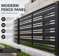 Panneau de clôture en aluminium large et horizontal, résistant aux intempéries, facile à installer, pour séparation extérieure de villa et cour