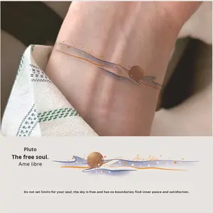 Autocollants de <span class=keywords><strong>tatouage</strong></span> <span class=keywords><strong>temporaire</strong></span> en papier coloré de Style français planète Style Hyuna Simple belle bague de bras de ligne de fille de grande valeur - Product Image 2