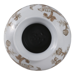 Vaso in ceramica con disegno di uccello e rampicanti, vaso per fiori di ispirazione vintage per soggiorno, decorazione da tavolo per la casa - Product Image 6