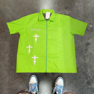 <span class=keywords><strong>Camicia</strong></span> in <span class=keywords><strong>pelle</strong></span> personalizzata Bomber <span class=keywords><strong>giacca</strong></span> con Zip t-Shirt uomo a maniche corte <span class=keywords><strong>camicia</strong></span> da uomo con toppa ricamata <span class=keywords><strong>camicia</strong></span> in <span class=keywords><strong>pelle</strong></span> sintetica - Product Image 4