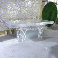 Table de mariage en acrylique Offre Spéciale en usine bas prix table de banquet de mariage en acrylique rectangle en gros
