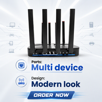 Router Nirkabel WiFi7 Tri-band 5G BE19000 Berkinerja Tinggi dengan Slot Dual SIM, Port WAN 2.5G, OpenWRT CPE untuk Penggunaan Industri