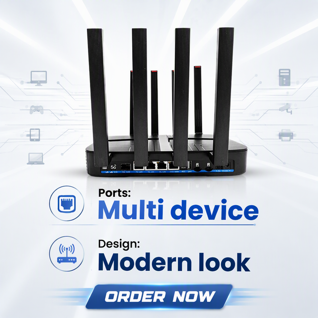 High Performance BE19000 Tri-band 5G WiFi7 Wireless Router with Dual SIM Slot Speed 2.5G WAN Port OpenWRT CPE for Industrial Use