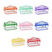Sac de rangement transparent en PVC avec fermeture éclair, étanche, pour maquillage, articles de toilette, cosmétiques, jouets et autres petits objets