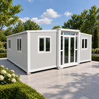 Maison conteneur extensible de luxe moderne, 2 à 3 chambres, maison préfabriquée mobile, villa pliable