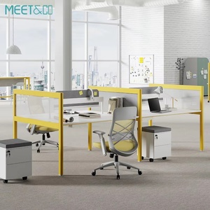 Commercial Adjustable Height Office <b>Workstation</b> Table Modern Ergonomic Design for 5 Users Simple Office <b>Workstation</b> - Product Image 1