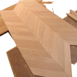 Parquet à pointe hongroise Parquet européen massif en bois de chêne Chevron - Product Image 1