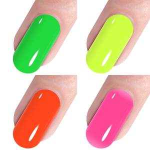 Ensemble de vernis à ongles en gel fluorescent | 4 couleurs vives néon: vert, <span class=keywords><strong>jaune</strong></span>, <span class=keywords><strong>orange</strong></span>, rose vif - Product Image 1