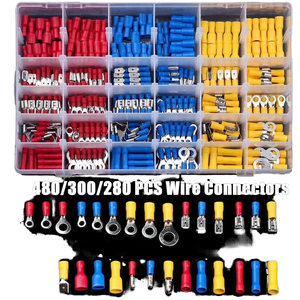 280-1500pcs Cold Pressed Wiring Terminal Combination Box with Crimp Spatula Butt Ring Fork Kit Ring Lug Rolled Terminal Kit - Product Image 1