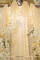 Rangkaian Bunga Lily Buatan, Kepala Bunga Lily Terompet, Bunga Banyak di Setiap Untaian, Untaian Gantung untuk Dekorasi Latar Belakang Panggung Pernikahan