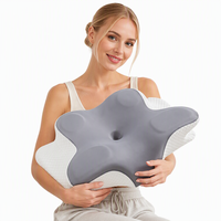 Oreillers de lit ergonomiques en mousse à mémoire de forme, forme papillon concave, orthopédiques, rafraîchissants, anti-acariens, personnalisables