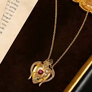 Collier Bouteille de <span class=keywords><strong>Parfum</strong></span> Médiévale Vintage Amour Zircon Mode Personnalisé Chaîne à Maillons Géométrique Style Cour Européenne Américaine - Product Image 3