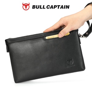 BULLCAPTAIN Men's Multifunction Large Capacity <b>Wallet</b> Zipper Closure Passcard Pocket Genuine Leather Custom <b>Clutch</b> Handbag - Product Image 6