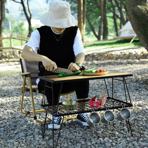 Nướng thịt nướng di động gấp than BBQ lưu trữ giá ngoài trời hút thuốc kệ cho dã ngoại sân thượng cắm trại du lịch Stackable bàn - Product Image 5