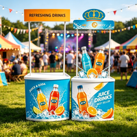 Comptoir promotionnel portable d'extérieur en PP, stand de vente personnalisé imprimé, table d'exposition pliable avec support de bannière en tête de table