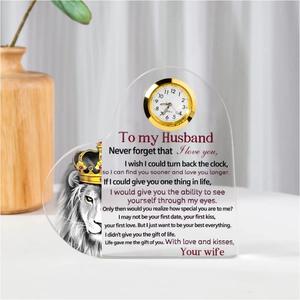 Vente chaude en gros cristal en forme de <span class=keywords><strong>coeur</strong></span> horloge innovation personnalisée 3D cristal Photo souvenirs cadeaux articles pour mariage - Product Image 5