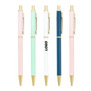 Bolígrafos Personalizados de Metal Dorado Resistentes con Serigrafía, Tinta Negra Suave de 0.7mm, Escritura Elegante para Regalos para Hombres y Mujeres - Product Image 1