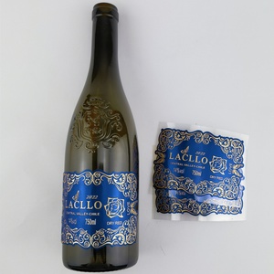 Printed Waterproof Adhesive 3d Embossed Electroplate <b>Chrome</b> Metal Wine Label Stickers for Wine Bottle <b>Box</b> - Product Image 3