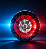 Nouvelles feux arrière de camion et de remorque 12V-24V à 16 LED, en aluminium et PC de haute qualité, avec fonctions de brouillard, stop, frein et marche arrière, ambre et rouge