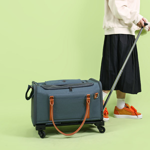 Pet Bag Soft-Sided Carrier With <b>Trolley</b> Breathable <b>Foldable</b> For Cats And Dogs Large Capacity Portable Outdoor Design - Product Image 3