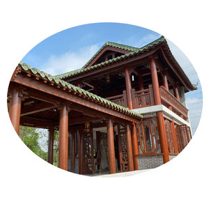 Nouvelle maison de thé en bois de style chinois, pavillon de jardin, structure en bois traditionnelle, résistante à la décomposition, construction extérieure - Product Image 1