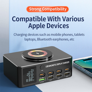Chargeur mural GaN haute puissance 140W, station de charge de bureau à 8 ports avec LED, compatible avec les ordinateurs portables, <span class=keywords><strong>Steam</strong></span> Deck, les appareils médicaux - Product Image 2