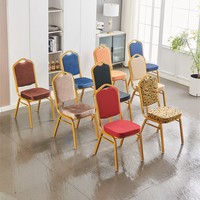 Chaise de banquet empilable pour événements de salle de bal d'hôtel de luxe, finition or, argent, chrome, mariage, fête, conférence, salon