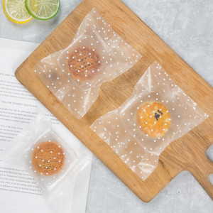 Polka Dot Mooncake Packaging Bags Food Grade Plastic 100 Pieces For Mooncakes And Pastries - Product Image 1