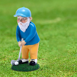 Estatua de Gnomo de golf de resina pintada a mano, Mini escultura de enano de jardín, estatuilla, artesanías de resina, juego de golf, gnomo en miniatura - Product Image 4