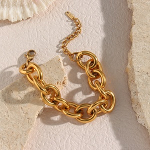 قلادة الهيب هوب المكتنزة من Dreamshow ، مجوهرات غير مشوهة ، سلسلة ربط كوبية مطلية بالذهب ، قلادة من الفولاذ المقاوم للصدأ - Product Image 5