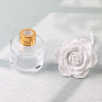 Diffuseur de parfum Finru Reed, pierre aromatique, bouteille en verre 100 ml, fleur en porcelaine, céramique, parfum d'ambiance, huile essentielle parfumée, désodorisant