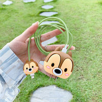 Ensemble de protection pour câble et étui de chargeur de téléphone portable en gros, design de personnages de dessins animés mignons