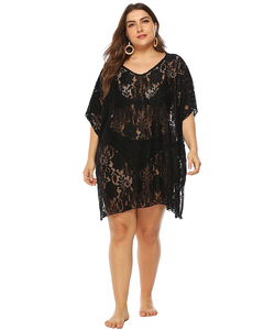 Factory <strong>Plus</strong> <strong>Size</strong> Women Summer Sexy See Through Lace Mesh <strong>Beach</strong> <strong>Cover</strong> <strong>Ups</strong> - Product Image 2