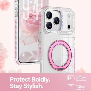 Funda Transparente con Diamantes para <span class=keywords><strong>iPhone</strong></span> 17 Pro Max, 17, 16, 15, 14, 13, 12, <span class=keywords><strong>11</strong></span>, Magnética con Soporte Giratorio de 360°, <span class=keywords><strong>Nuevo</strong></span> Diseño - Product Image 2