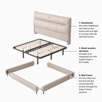 Canapé-lit moderne de luxe en cuir, taille King Size, rembourré, intelligent, multifonctionnel, en bois, avec fonction massage et réglable, taille Queen
