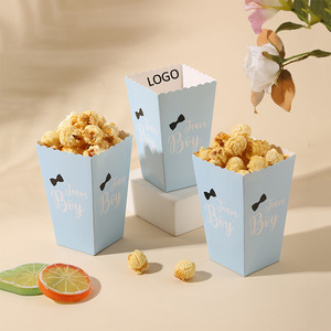 Caja de Cartón Blanca Plegable Portátil de Grado Alimenticio Biodegradable para Palomitas de Maíz y Comida Caliente con Logotipo Personalizado - Product Image 1