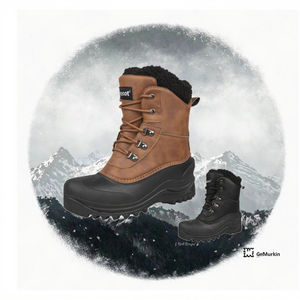 2026 Wholesale New Design <b>Men</b> Women's Hiking Leather Shoes Removable Lining Breathable Snow <b>Boots</b> Ankle Height Lace-Up EVA - Product Image 2