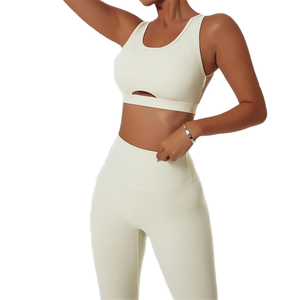 Women Medium Support Racerback Sports Bra with Removable <b>Padding</b> Mesh Print Front Logo-Breathable Seamless Yoga Gym Fitness Wear - Product Image 1