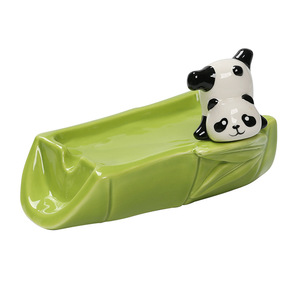 Jabonera de Cerámica con Diseño de Panda de Bambú, Rectangular, con Drenaje Automático, Decorativa para Baño, Ideal para Regalo - Product Image 5