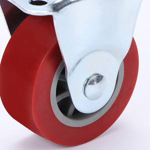 Directional Wheel 2 Inch Maroon Pu Caster Plate Mount For Furniture And Appliances - Product Image 2