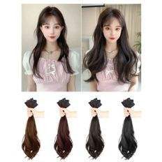 Peluca de Ttick de onda larga con 3 muelles Half Ware Blend Hairpiece - Product Image 1