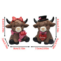 Ensemble de figurines en résine de vaches des Highlands, cadeaux de la Saint-Valentin pour les amoureux, épouse, personnalisez votre propre figurine de vache des Highlands
