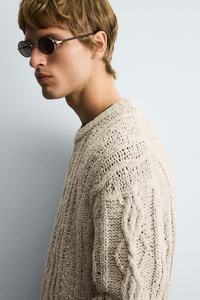 <strong>Men's</strong> <strong>Chunky</strong> Aran Sweater in Oatmeal Beige Heavyweight <strong>Cable</strong> <strong>Knit</strong> Fisherman Pullover <strong>Jumper</strong> in 100% Wool for Authentic Heritage, - Product Image 3
