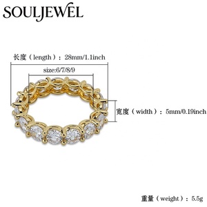Anillo Souljewel Hip Hop con Circonitas Cúbicas Redondas, Chapado en Oro, para Hombre y Mujer, Regalo para Raperos y Fiestas - Product Image 6