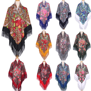 Écharpe carrée en polyester grande taille de style chinois, motif floral imprimé, pour femme, idéale pour les tenues de soirée européennes et américaines - Product Image 1