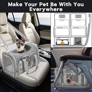 Breathable Adjustable Oxford Dog <b>Backpack</b> with Zipper Closure Airline Approved Pet Carrier for Small Dogs and <b>Cats</b> - Product Image 6