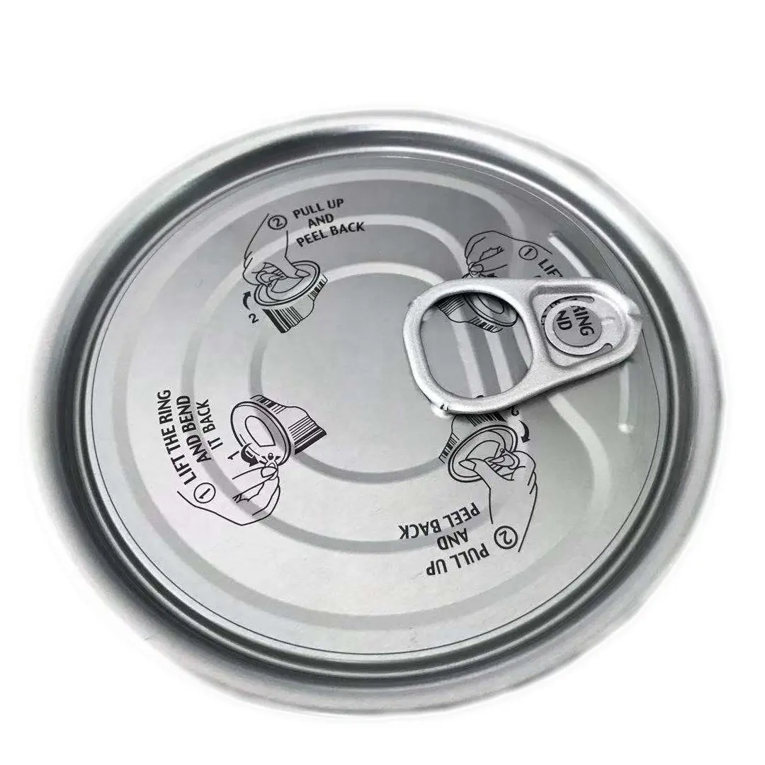 TFS Easy Open Peel Off End Tapas transparentes de hojalata Metal redondo 307 401 83mm 99mm Latas al por mayor para envasado de alimentos